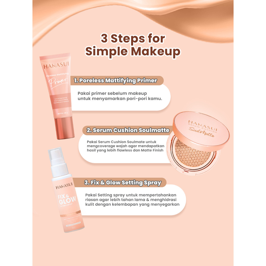 hanasui serum cushion soulmatte 15g/alas bedak hanasui serum cushion soulmatte 15g/alas bedak