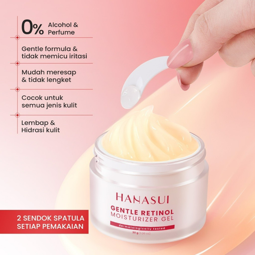 hanasui gentle retinol moisturizer gel 30g/pelembab wajah hanasui gentle retinol moisturizer gel 30g/pelembab wajah