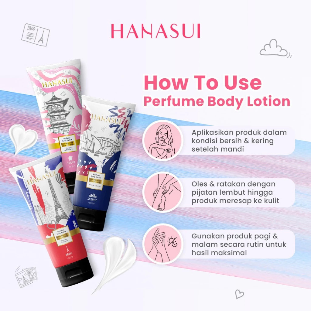 hanasui perfume body lotion 180ml/losion tubuh hanasui perfume body lotion 180ml/losion tubuh