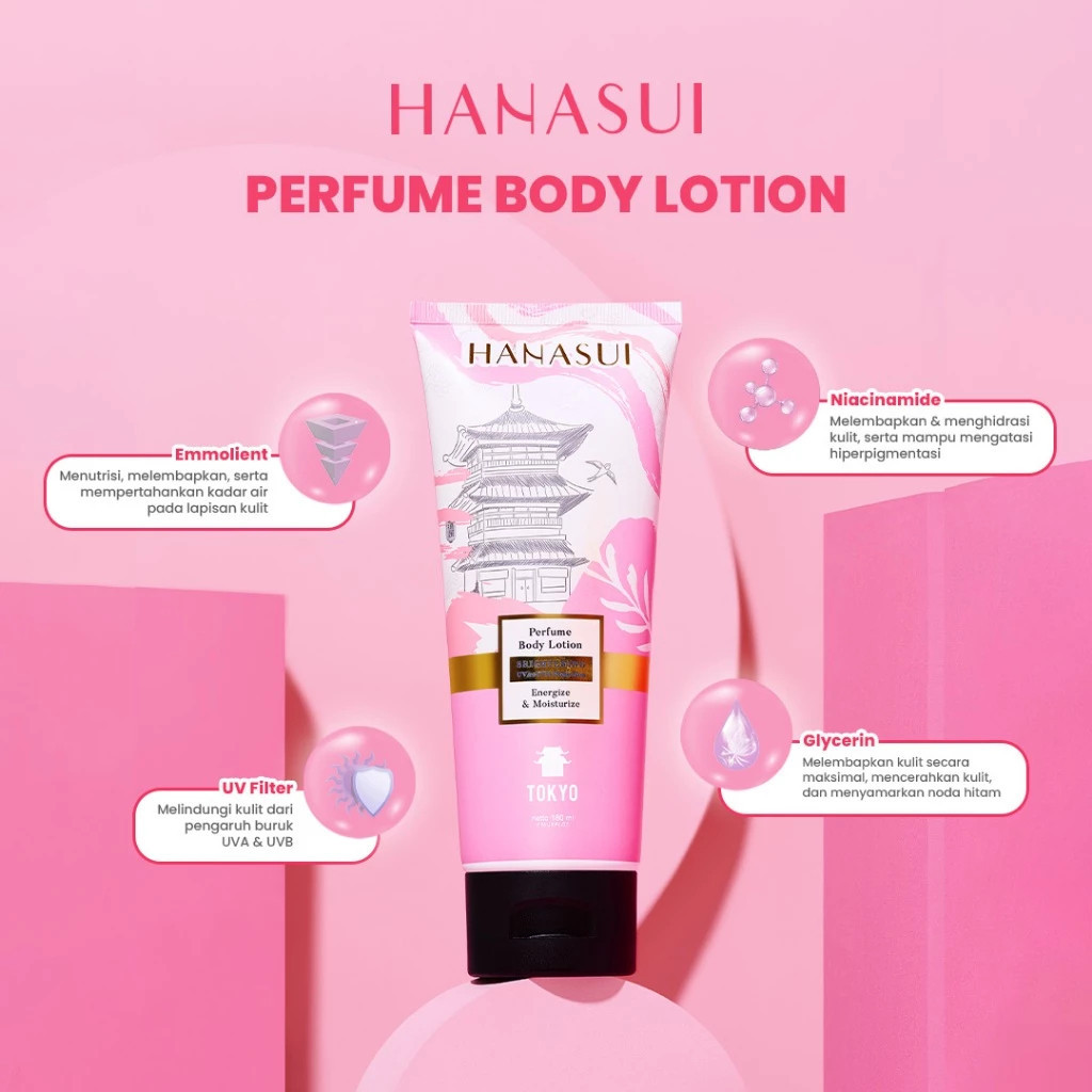 hanasui perfume body lotion 180ml/losion tubuh hanasui perfume body lotion 180ml/losion tubuh