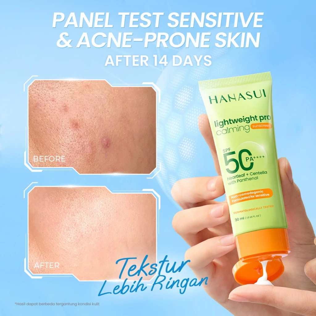 hanasui lightweight pro calming sunscreen spf 50 pa++++ 30ml/tabir surya hanasui lightweight pro calming sunscreen spf 50 pa++++ 30ml/tabir surya