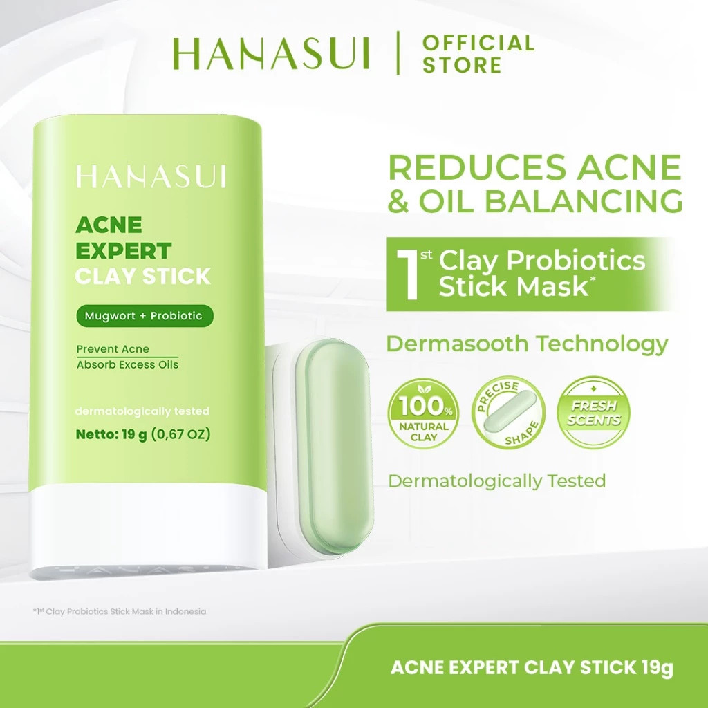 hanasui clay stick 19g/bright refining/acne expert/blackhead purifying/masker wajah hanasui clay stick 19g/bright refining/acne expert/blackhead purifying/masker wajah