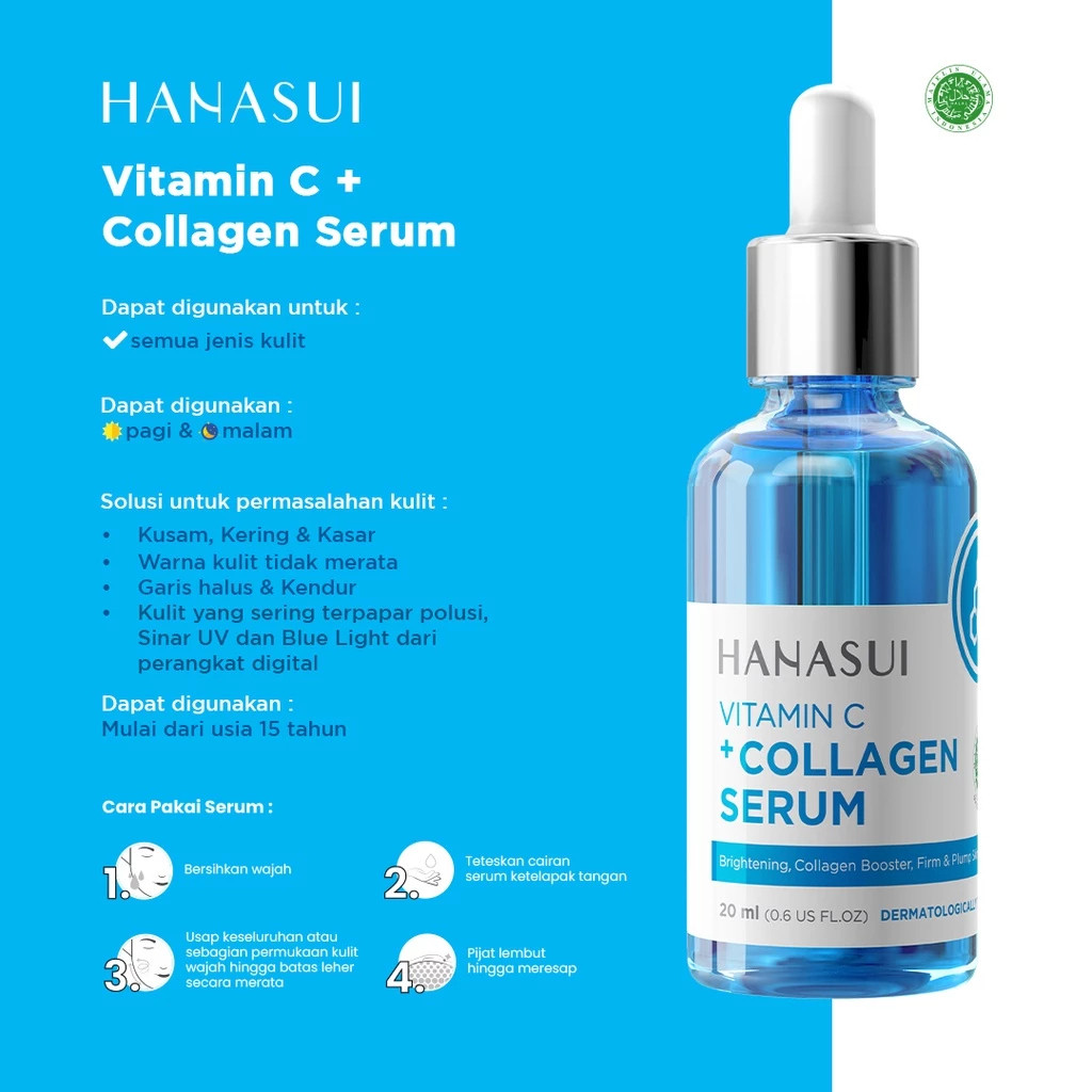 hanasui vitamin c collagen serum 20ml / serum wajah hanasui vitamin c collagen serum 20ml / serum wajah