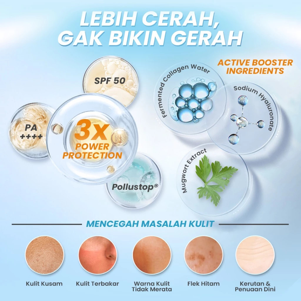 hanasui collagen water sunscreen spf 50 pa++++ 30ml / tabir surya hanasui collagen water sunscreen spf 50 pa++++ 30ml / tabir surya