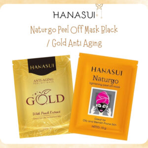 hanasui naturgo peel off mask black / gold anti aging / masker wajah komedo