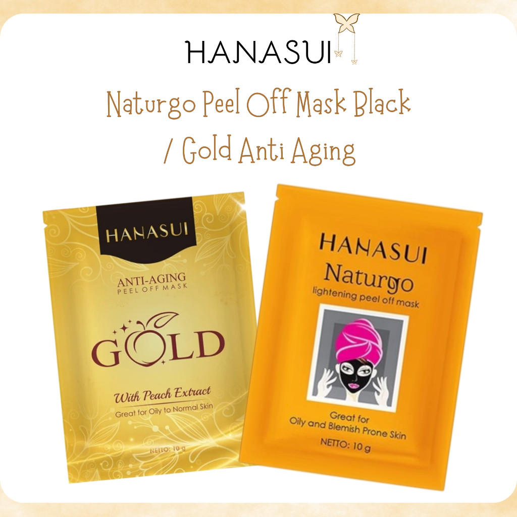hanasui naturgo peel off mask black / gold anti aging / masker wajah komedo hanasui naturgo peel off mask black / gold anti aging / masker wajah komedo