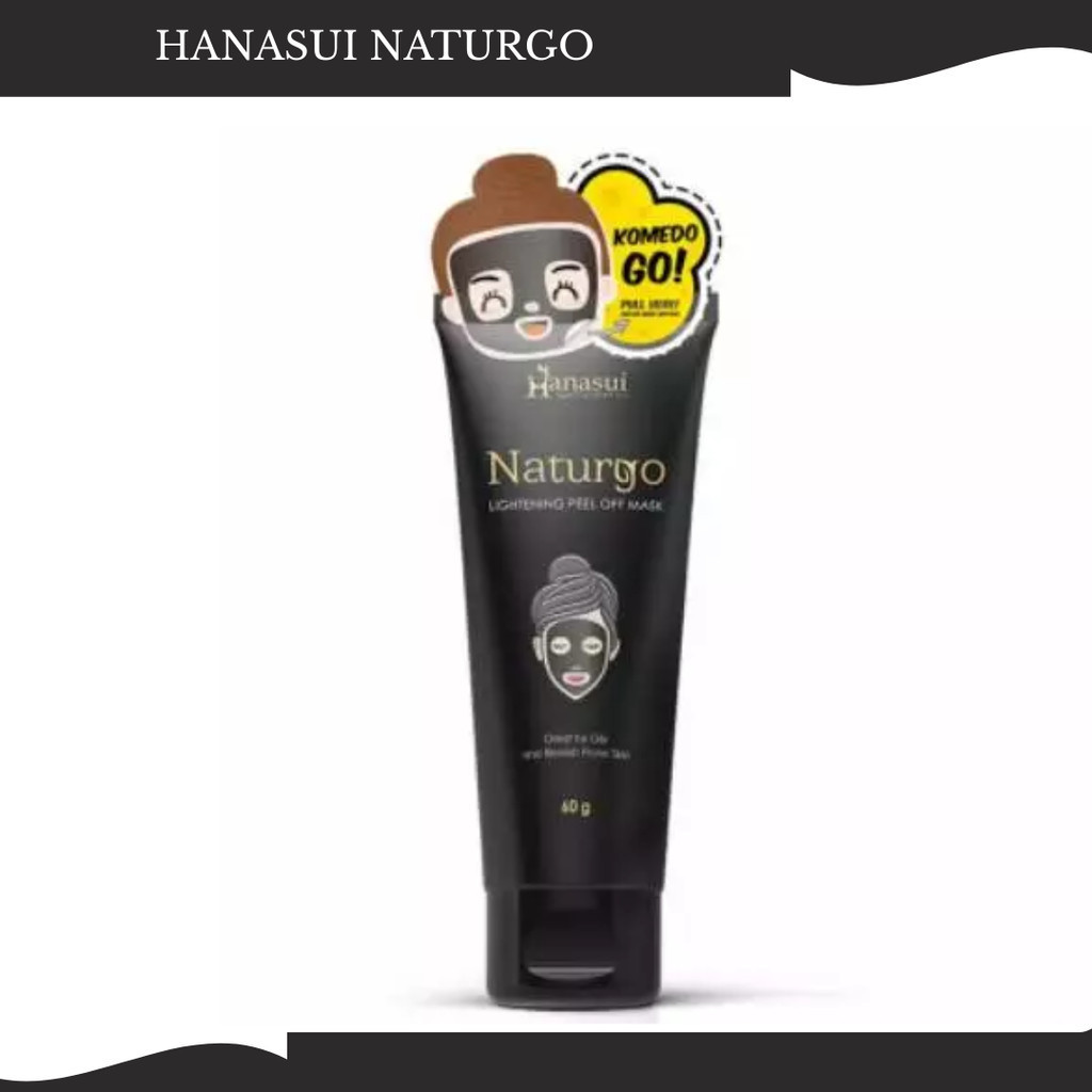 hanasui naturgo black peel off mask tube 60g/masker komedo hanasui naturgo black peel off mask tube 60g/masker komedo