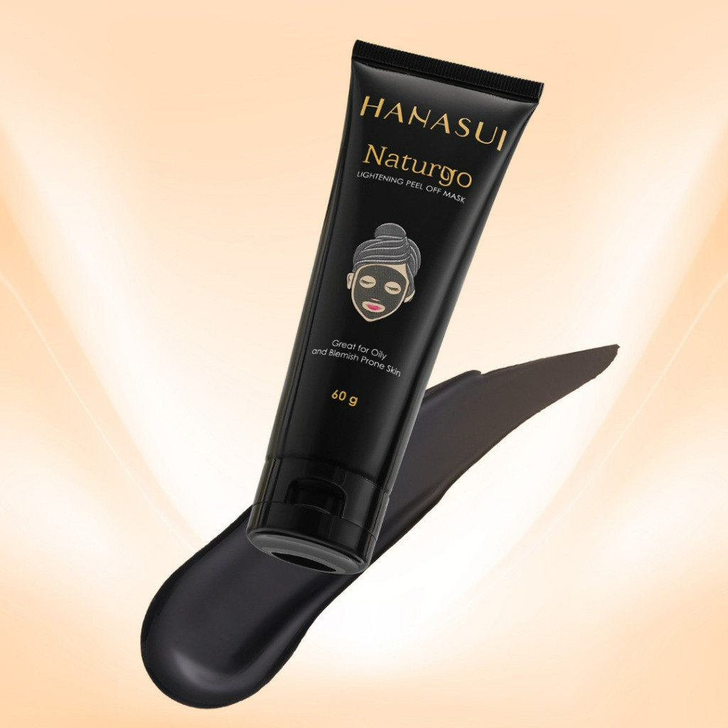 hanasui naturgo black peel off mask tube 60g/masker komedo hanasui naturgo black peel off mask tube 60g/masker komedo
