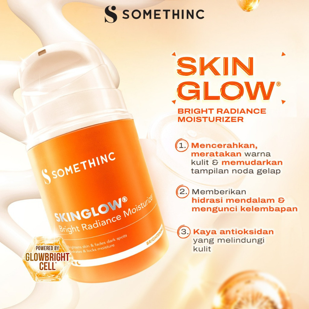 somethinc skinglow bright radiance moisturizer 25ml and 50ml/pelembab wajah somethinc skinglow bright radiance moisturizer 25ml and 50ml/pelembab wajah