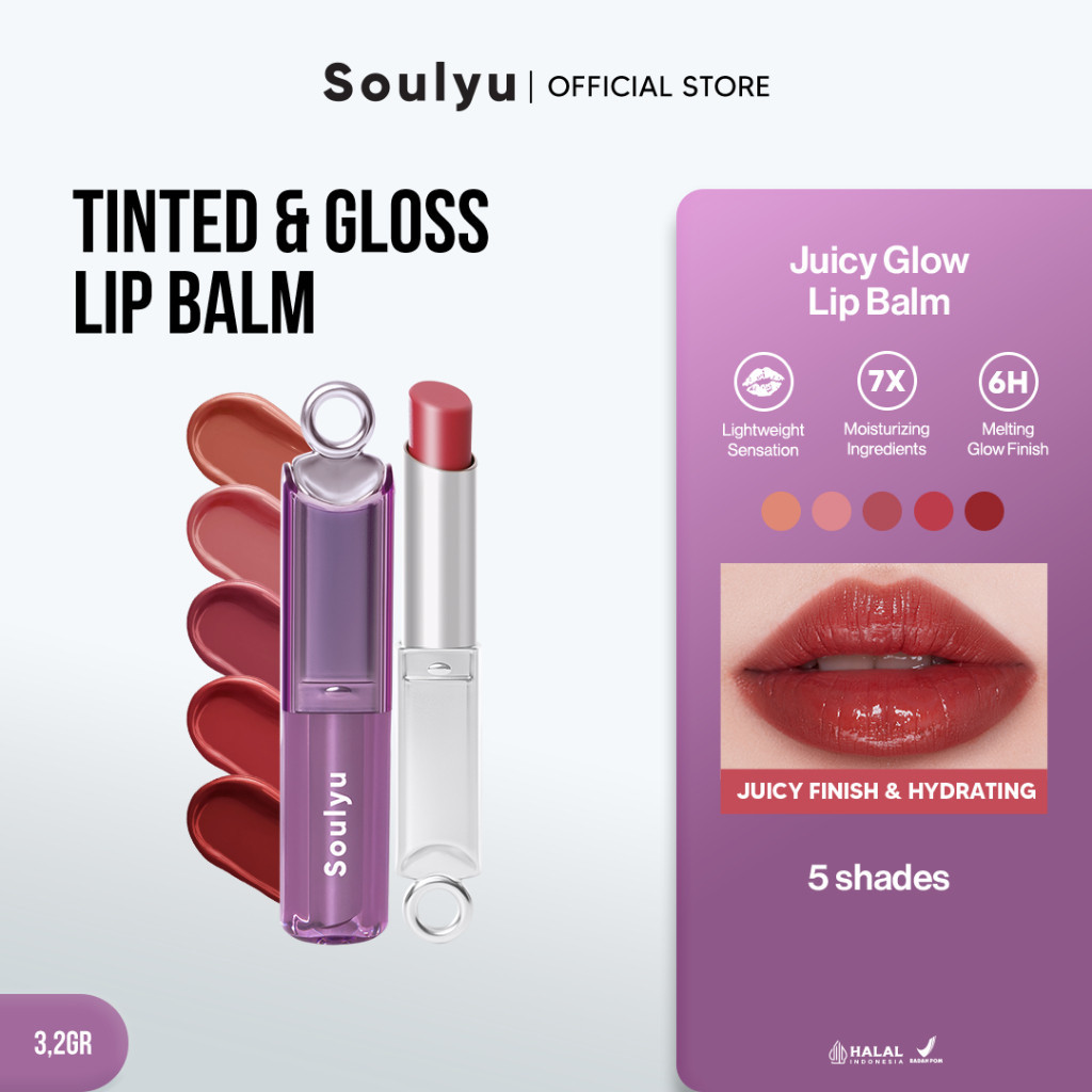 soulyu juicy glow lip balm 3.2g/pelembab bibir soulyu juicy glow lip balm 3.2g/pelembab bibir
