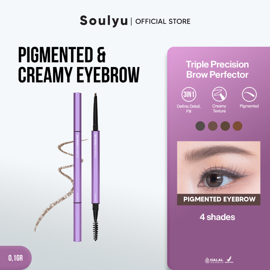 soulyu triple precision brow perfector 0,1g/pensil alis soulyu triple precision brow perfector 0,1g/pensil alis