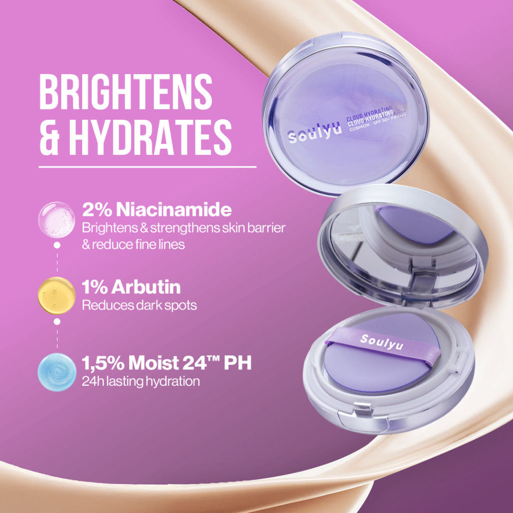 soulyu cloud hydrating cushion 12.5g/alas bedak soulyu cloud hydrating cushion 12.5g/alas bedak
