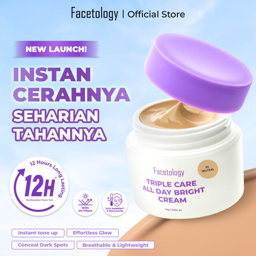 facetology triple care all day bright cream 10gr/pelembab wajah facetology triple care all day bright cream 10gr/pelembab wajah