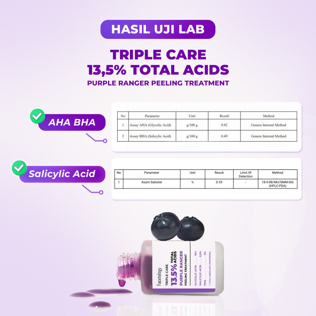 facetology triple care 13.5% total acids purple ranger peeling treatment serum 33ml/serum wajah facetology triple care 13.5% total acids purple ranger peeling treatment serum 33ml/serum wajah