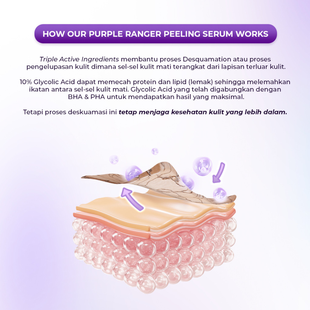 facetology triple care 13.5% total acids purple ranger peeling treatment serum 33ml/serum wajah facetology triple care 13.5% total acids purple ranger peeling treatment serum 33ml/serum wajah