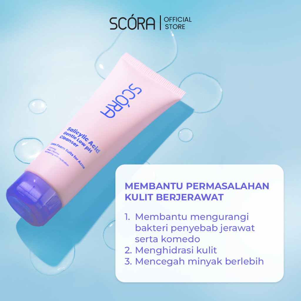 scora salicylic acid gentle low ph cleanser 100ml/pembersih wajah scora salicylic acid gentle low ph cleanser 100ml/pembersih wajah