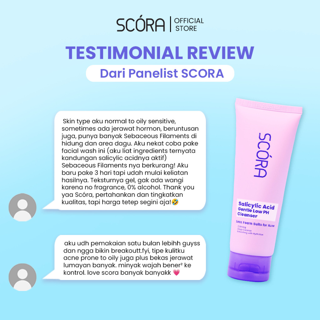 scora salicylic acid gentle low ph cleanser 100ml/pembersih wajah scora salicylic acid gentle low ph cleanser 100ml/pembersih wajah