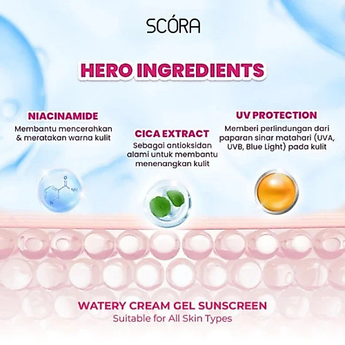 scora bright me up sunscreen spf 40 pa++++/tabir surya scora bright me up sunscreen spf 40 pa++++/tabir surya