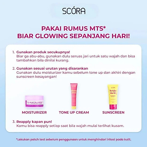 scora bright me up sunscreen spf 40 pa++++/tabir surya scora bright me up sunscreen spf 40 pa++++/tabir surya