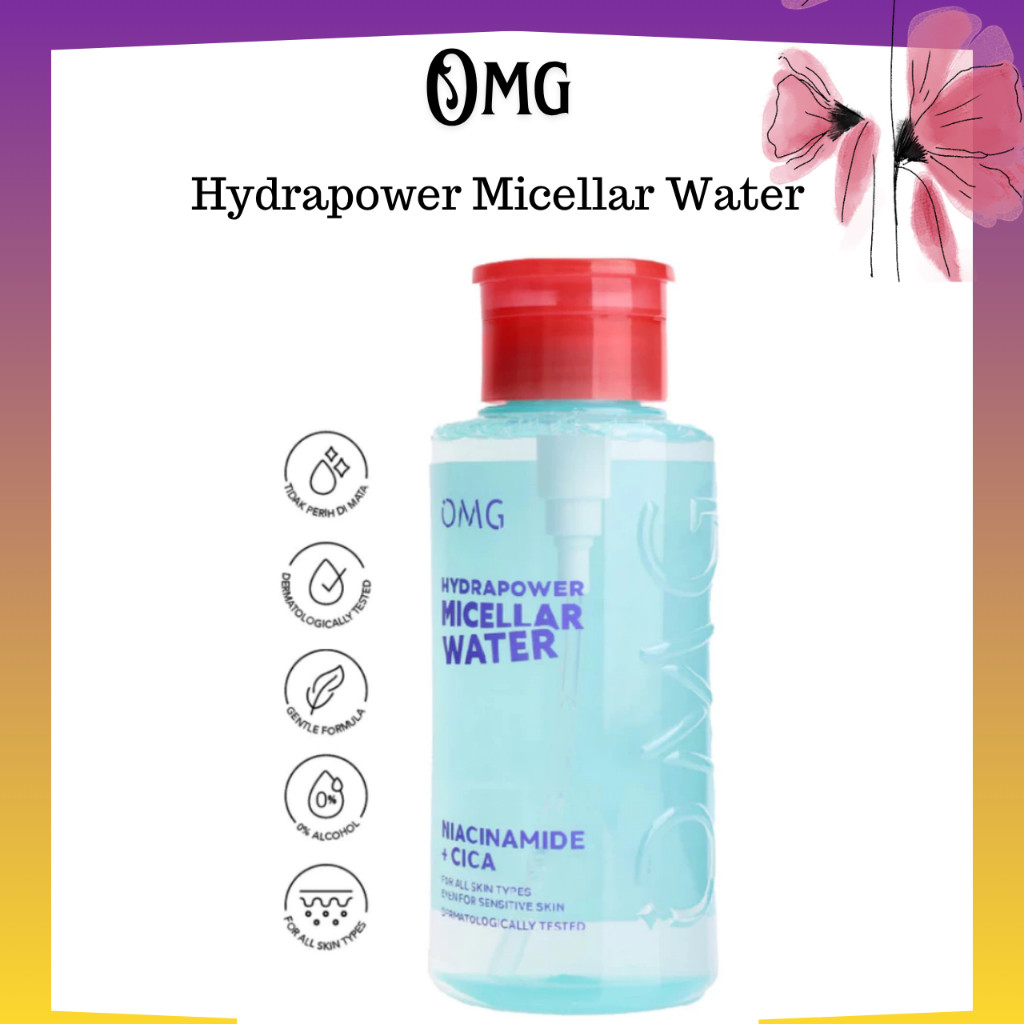 omg oh my glow hydrapower micellar water 65ml & 300ml/pembersih make up omg oh my glow hydrapower micellar water 65ml & 300ml/pembersih make up