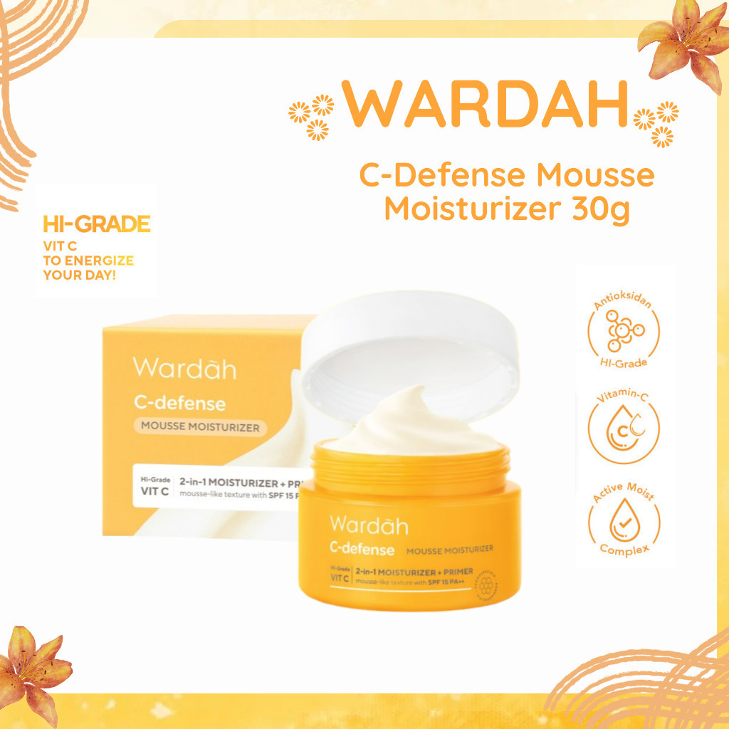 wardah c defense mousse moisturizer 30g/pelembab wajah wardah c defense mousse moisturizer 30g/pelembab wajah