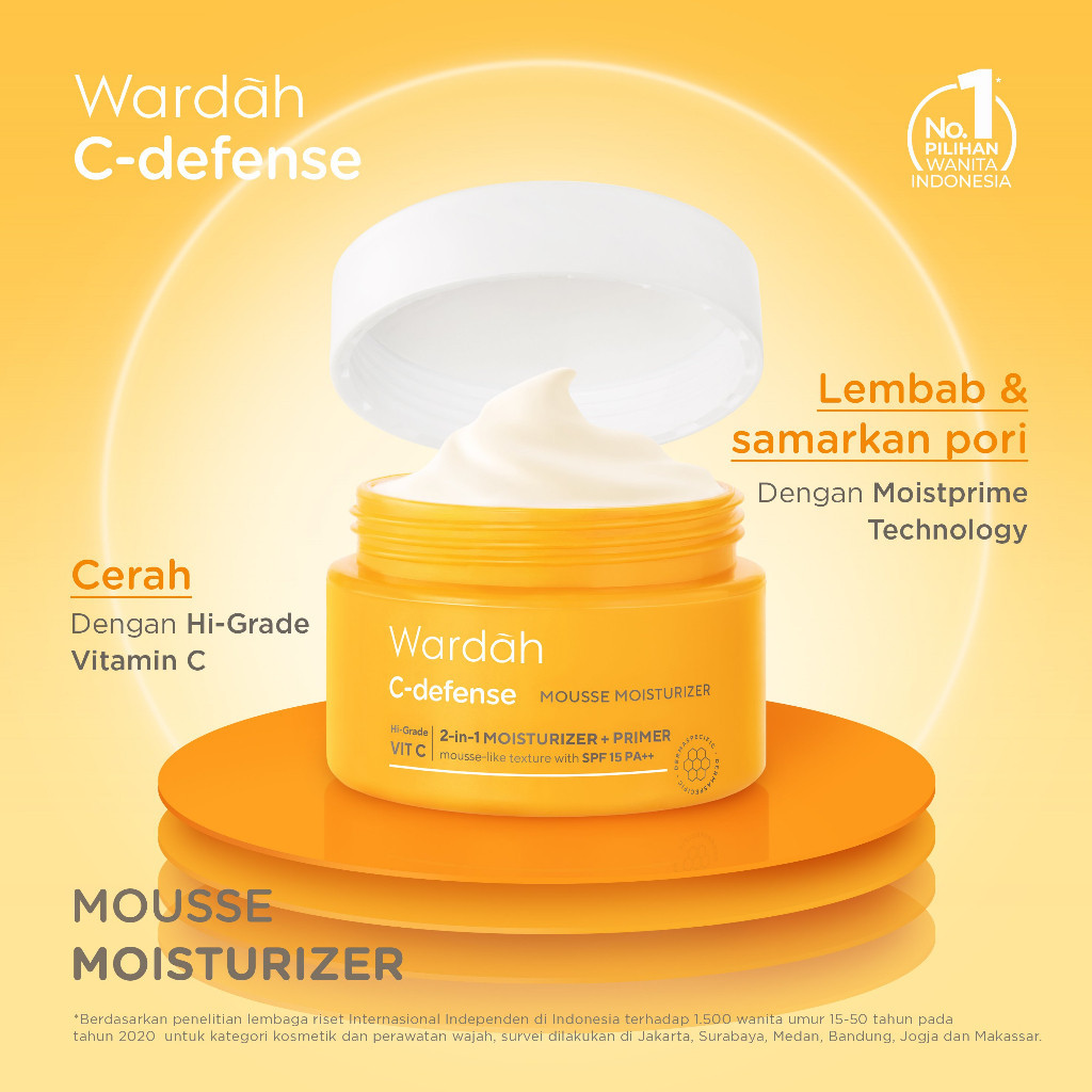 wardah c defense mousse moisturizer 30g/pelembab wajah wardah c defense mousse moisturizer 30g/pelembab wajah