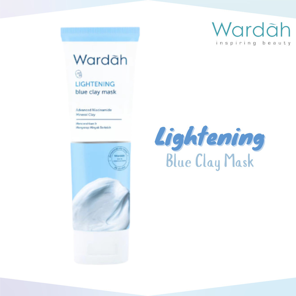 wardah lightening blue clay mask 50g/masker wajah wardah lightening blue clay mask 50g/masker wajah