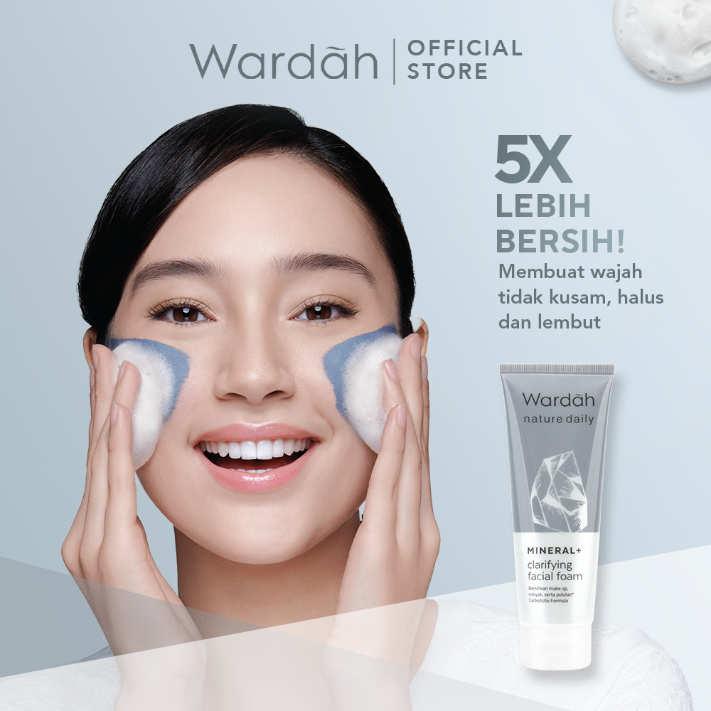 wardah nature daily mineral clarifying facial foam 100ml/pembersih wajah wardah nature daily mineral clarifying facial foam 100ml/pembersih wajah