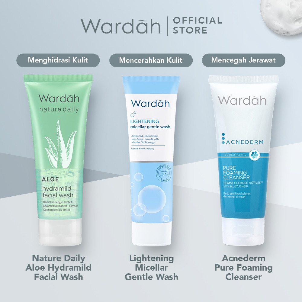 wardah nature daily mineral clarifying facial foam 100ml/pembersih wajah wardah nature daily mineral clarifying facial foam 100ml/pembersih wajah