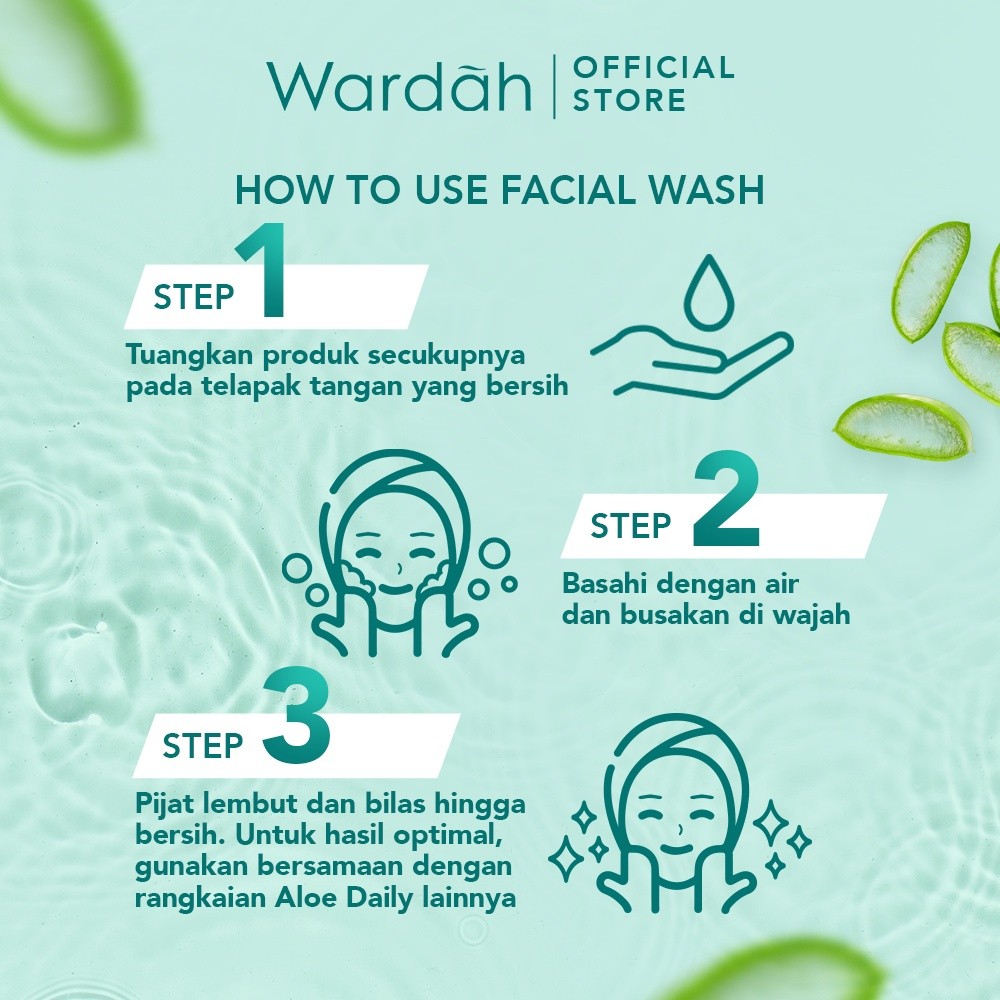 wardah nature daily cica aloe low ph hydramild facial wash 50ml and 100ml/pembersih wajah wardah nature daily cica aloe low ph hydramild facial wash 50ml and 100ml/pembersih wajah