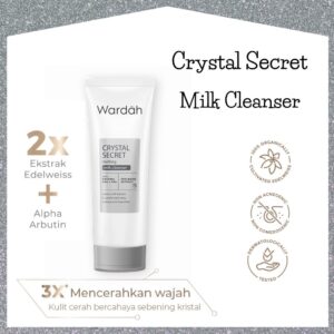 wardah crystal secret melting milk cleanser with natural aha+pha 100ml