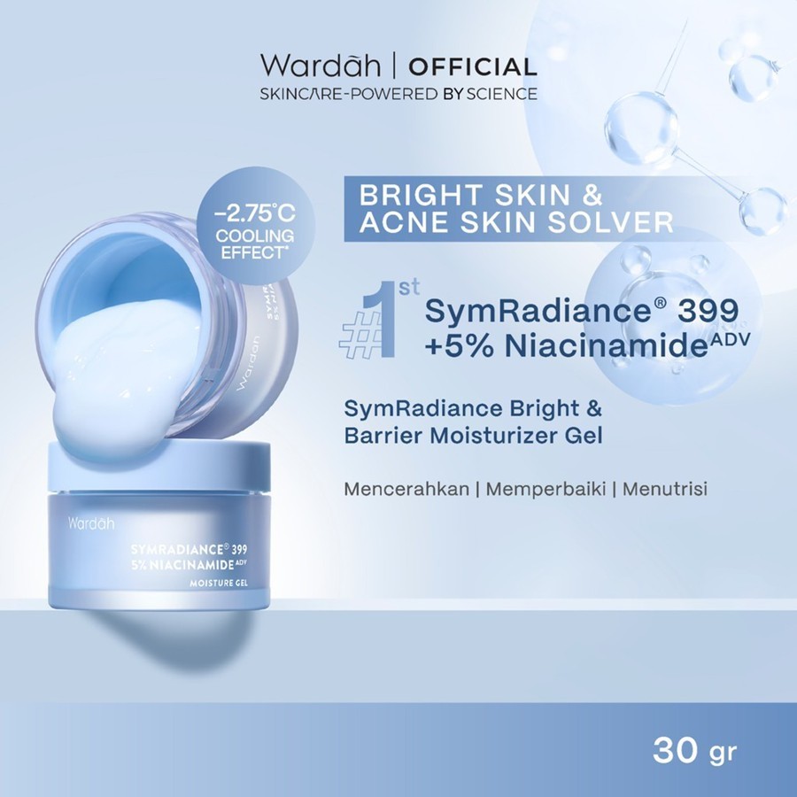 wardah symradiance 399 niacinamide bright and barrier boost moisture gel 30g/pelembab wajah wardah symradiance 399 niacinamide bright and barrier boost moisture gel 30g/pelembab wajah