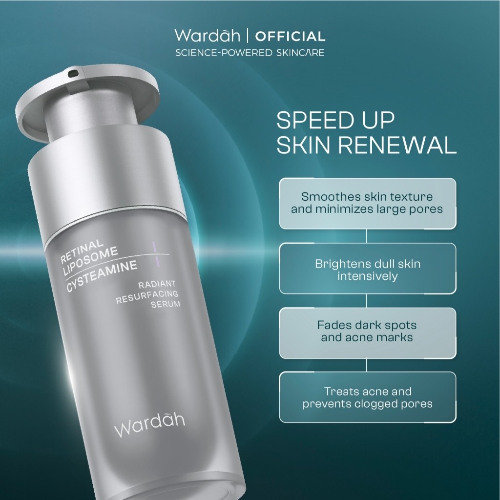 wardah retinal liposome cysteamine radiant resurfacing serum 30ml/serum wajah wardah retinal liposome cysteamine radiant resurfacing serum 30ml/serum wajah