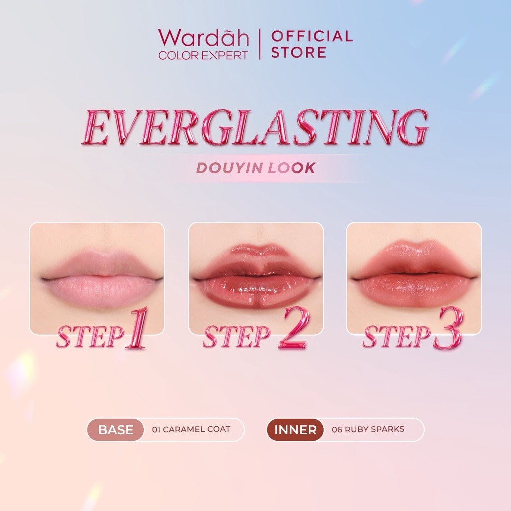 wardah glasting liquid lip 3.5g/hi pigmented glass color wardah glasting liquid lip 3.5g/hi pigmented glass color