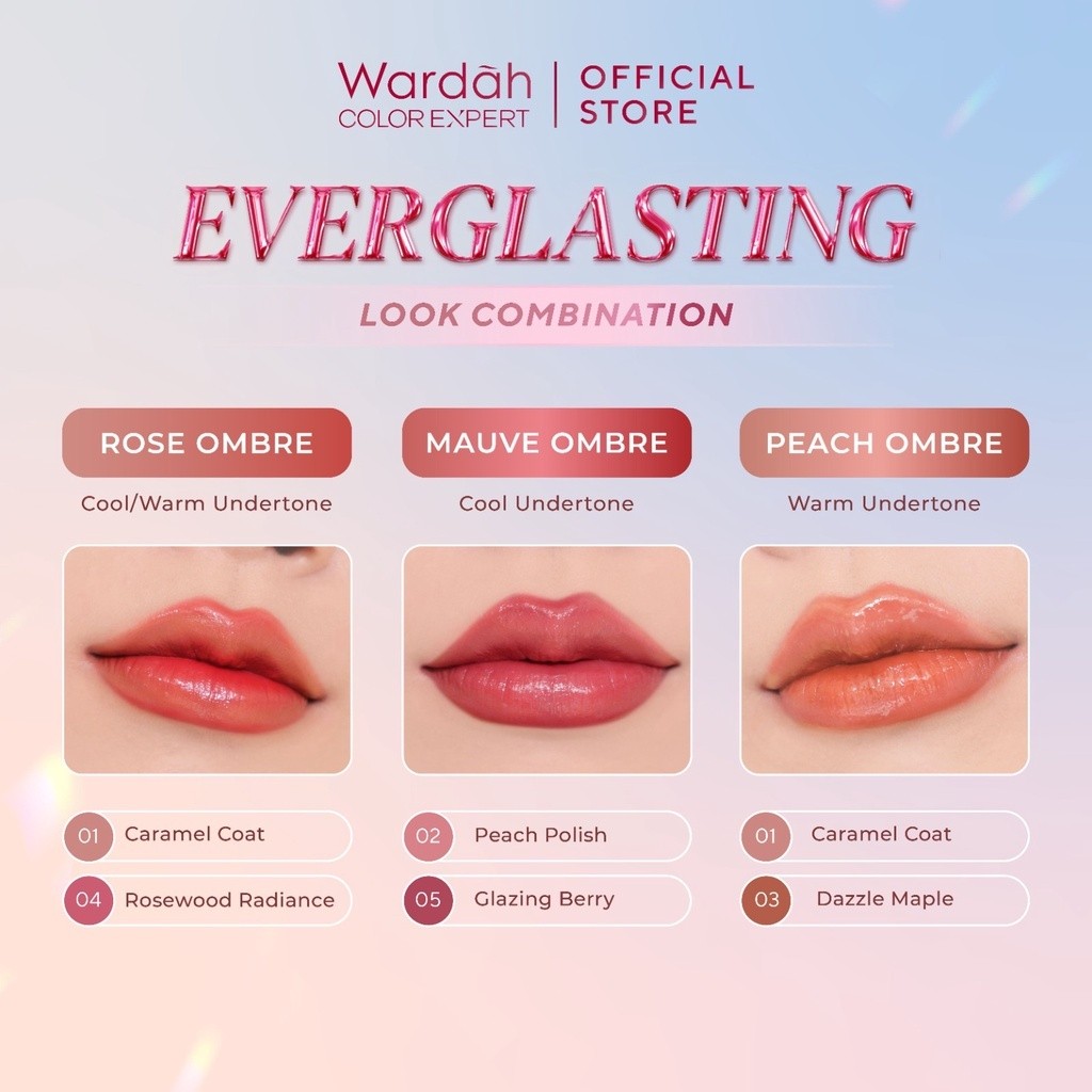wardah glasting liquid lip 3.5g/hi pigmented glass color wardah glasting liquid lip 3.5g/hi pigmented glass color