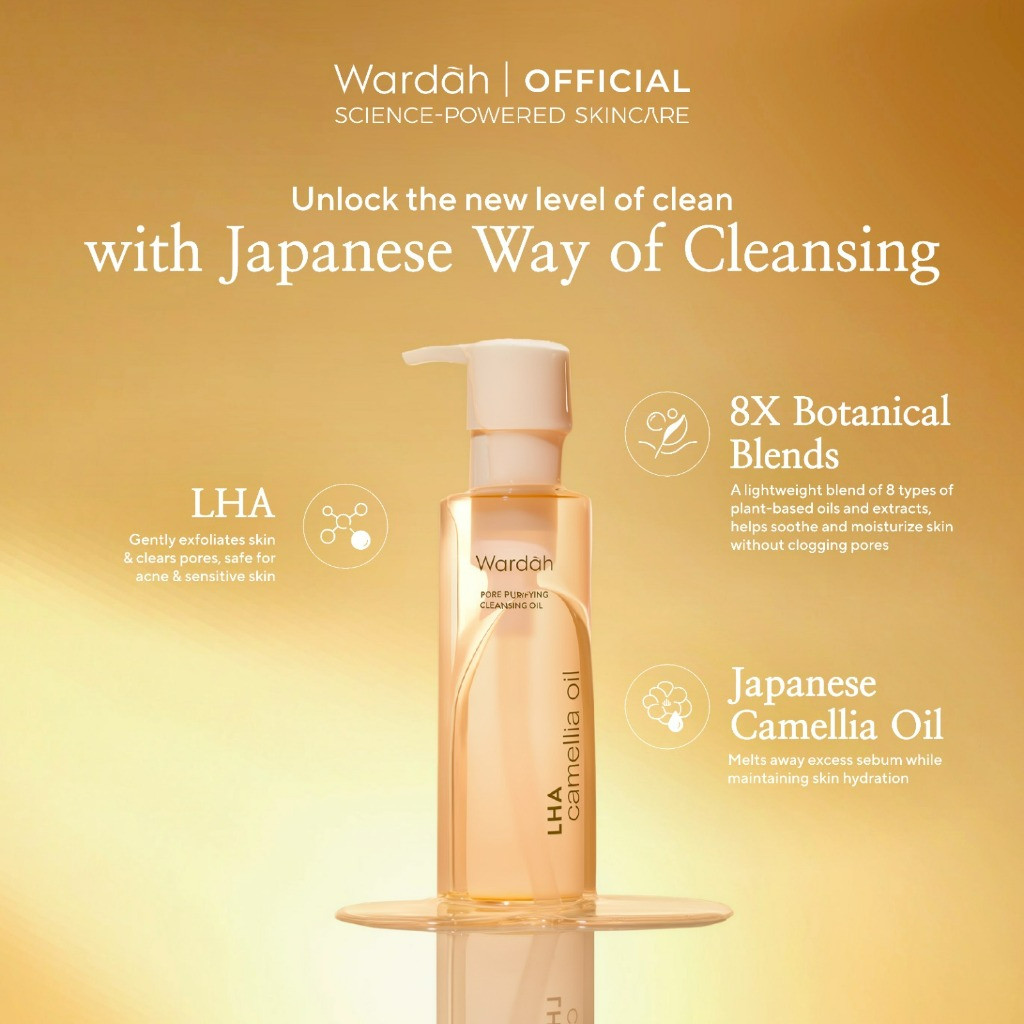 wardah cleansing oil lha camellia oil pore purifying 140ml/pembersih wajah wardah cleansing oil lha camellia oil pore purifying 140ml/pembersih wajah