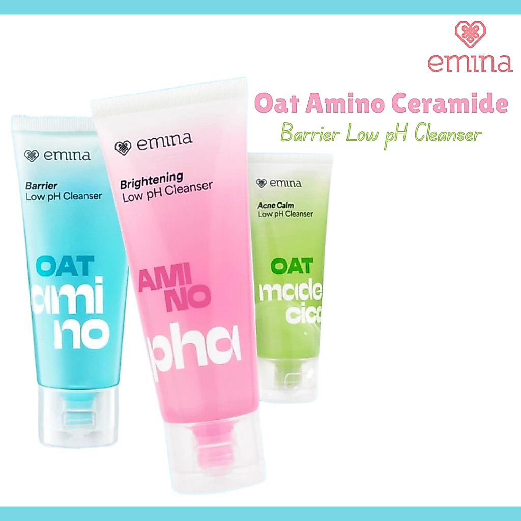 emina oat amino ceramide barrier low ph gel cleanser 70ml/pembersih wajah emina oat amino ceramide barrier low ph gel cleanser 70ml/pembersih wajah