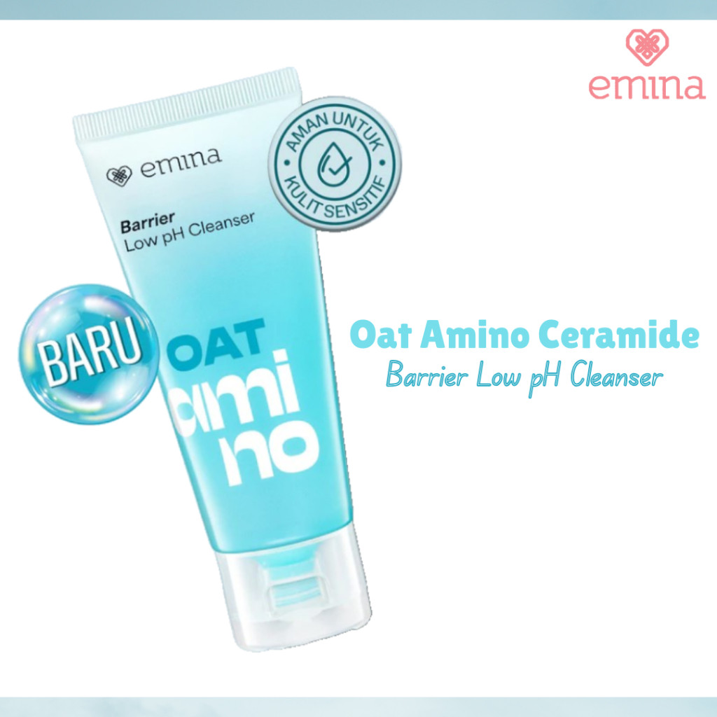 emina oat amino ceramide barrier low ph gel cleanser 70ml/pembersih wajah emina oat amino ceramide barrier low ph gel cleanser 70ml/pembersih wajah