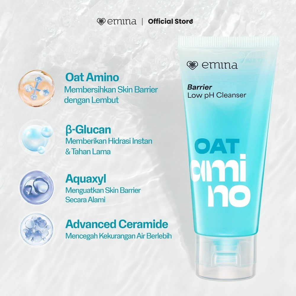 emina oat amino ceramide barrier low ph gel cleanser 70ml/pembersih wajah emina oat amino ceramide barrier low ph gel cleanser 70ml/pembersih wajah