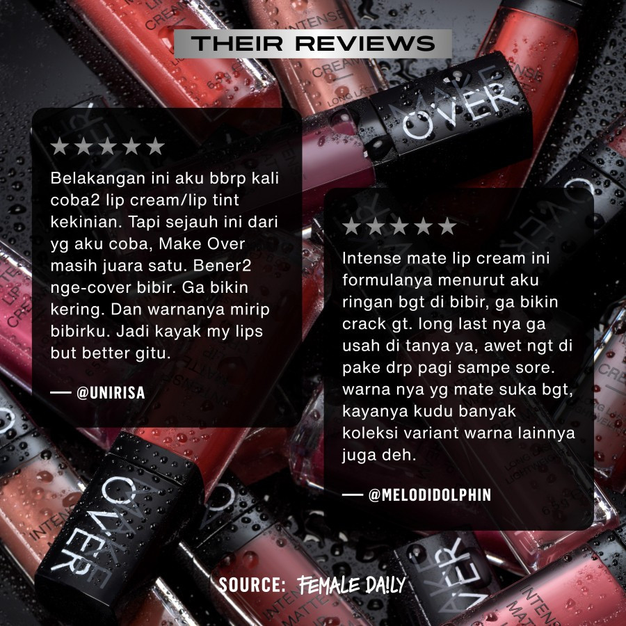 make over intense matte lip cream last 8 hours long 6.5g make over intense matte lip cream last 8 hours long 6.5g