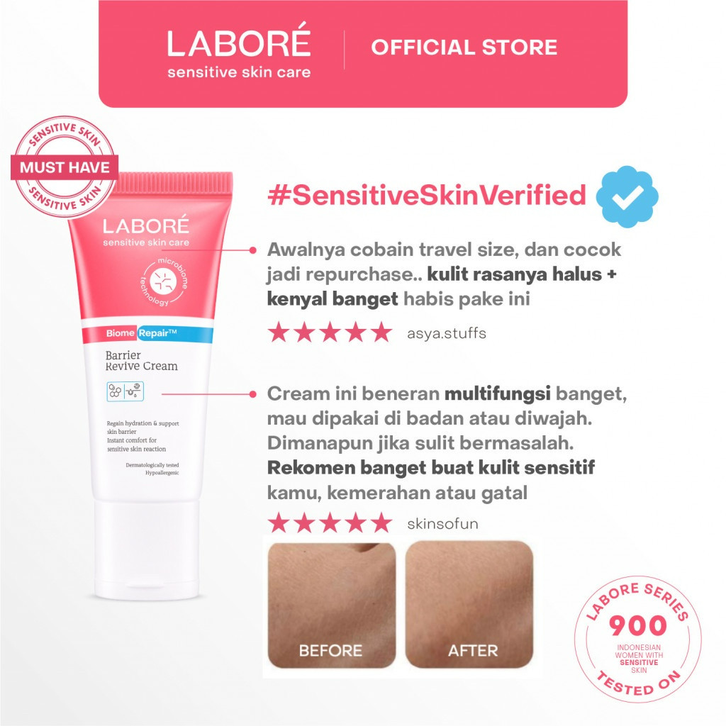 labore sensitive skincare biome repair barrier revive cream 50ml krim pelembab kulit sensitif labore sensitive skincare biome repair barrier revive cream 50ml krim pelembab kulit sensitif
