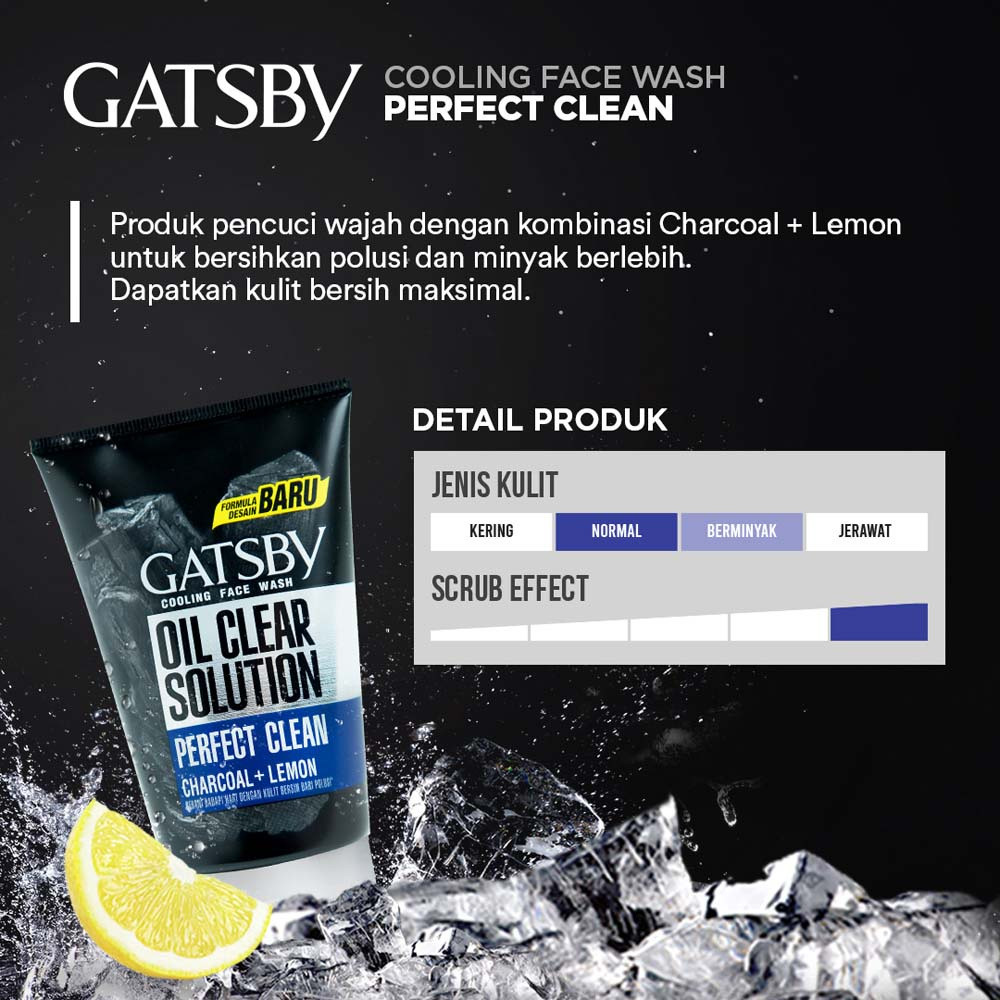 gatsby cooling face wash 100g/pembersih wajah gatsby cooling face wash 100g/pembersih wajah