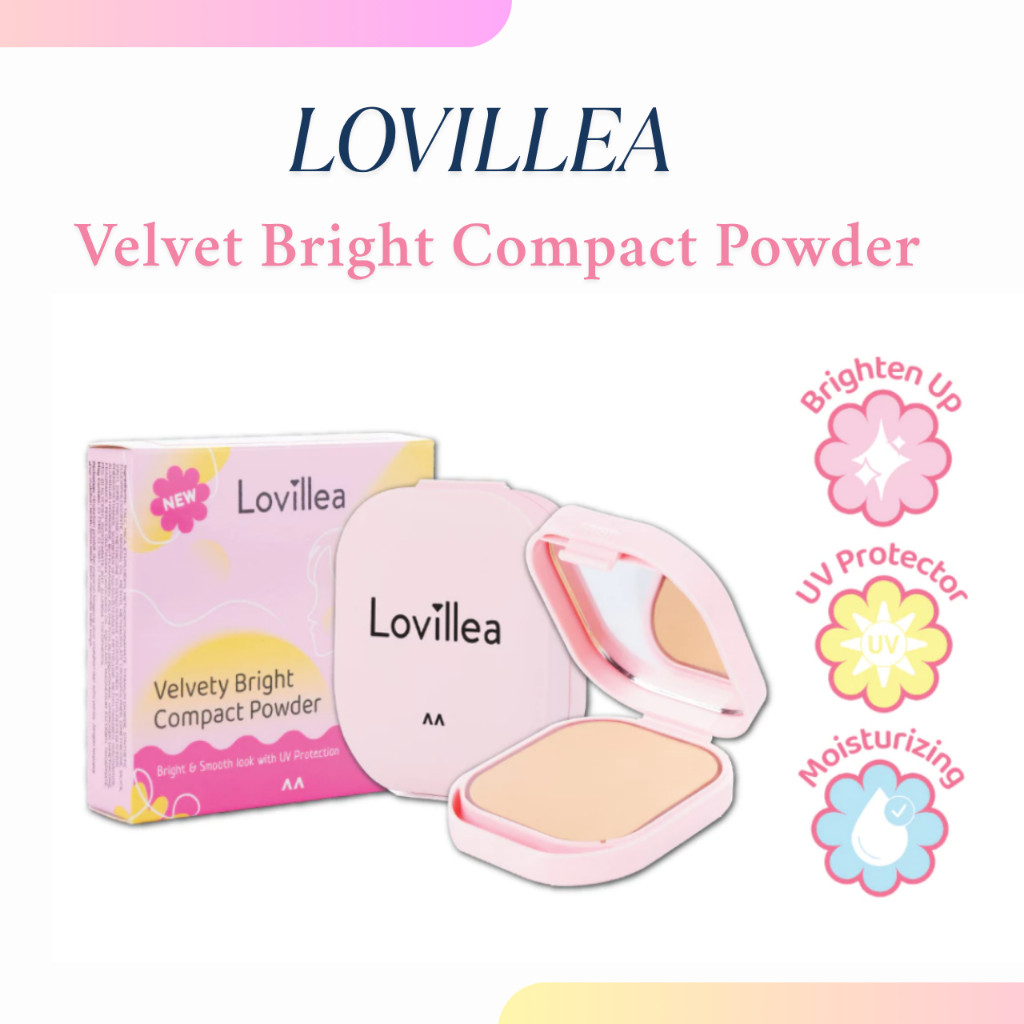 lovillea velvety bright compact powder with uv protection 9gr/bedak padat lovillea velvety bright compact powder with uv protection 9gr/bedak padat