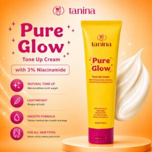 tanina pure glow tone up cream with 3% niacinamide 30g/pelembab wajah